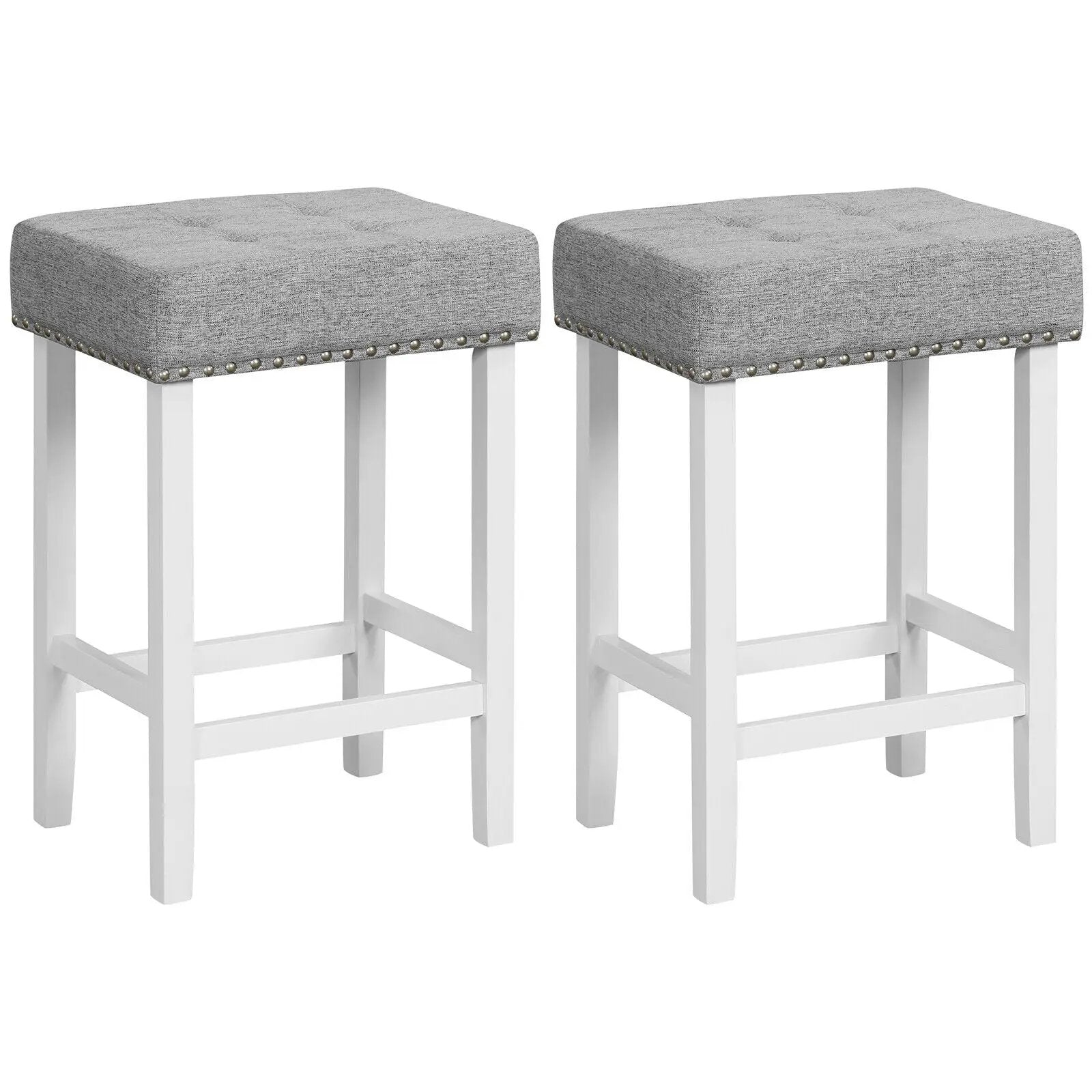 2 Pieces Counter Height Bar Stools with Sponge Padded Cushion by DirectDeals