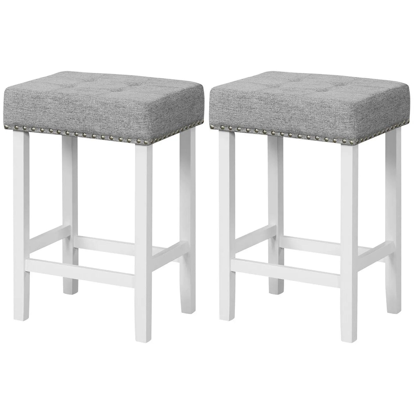 2 Pieces Counter Height Bar Stools with Sponge Padded Cushion by DirectDeals
