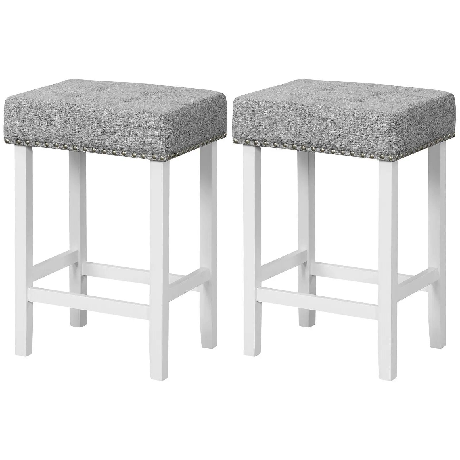 2 Pieces Counter Height Bar Stools with Sponge Padded Cushion by DirectDeals