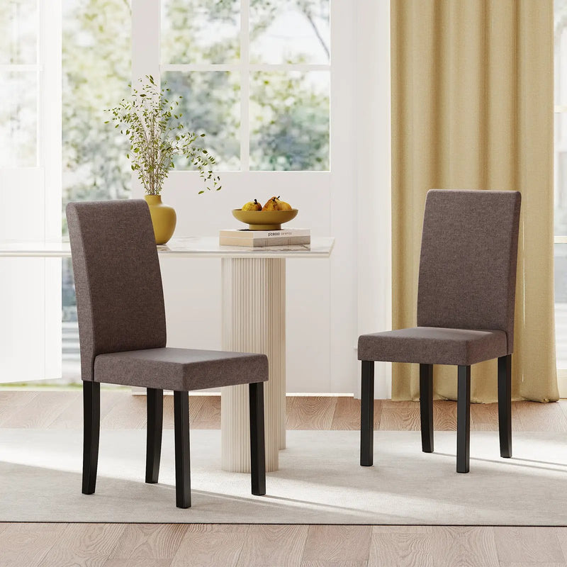Set of 2 Dining Chair Mid-Century Modern Fabric Upholstered Parson Chairs by DirectDeals