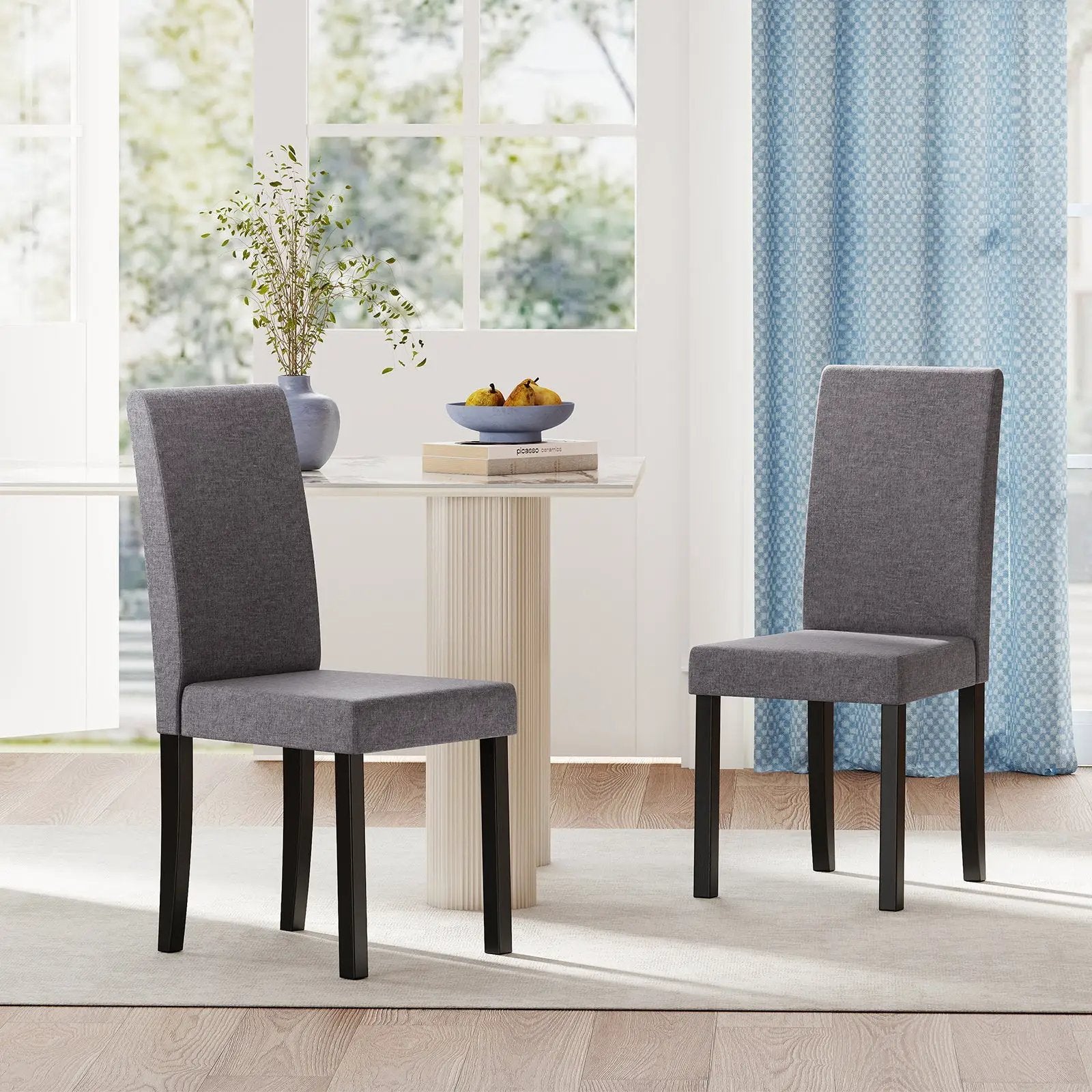 Set of 2 Dining Chair Mid-Century Modern Fabric Upholstered Parson Chairs by DirectDeals