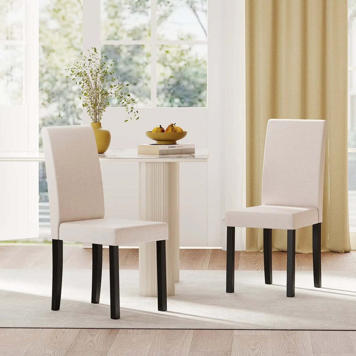 Set of 2 Dining Chair Mid-Century Modern Fabric Upholstered Parson Chairs by DirectDeals