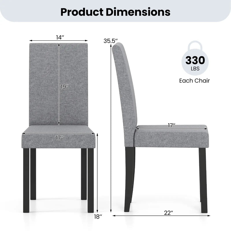 Set of 2 Dining Chair Mid-Century Modern Fabric Upholstered Parson Chairs by DirectDeals