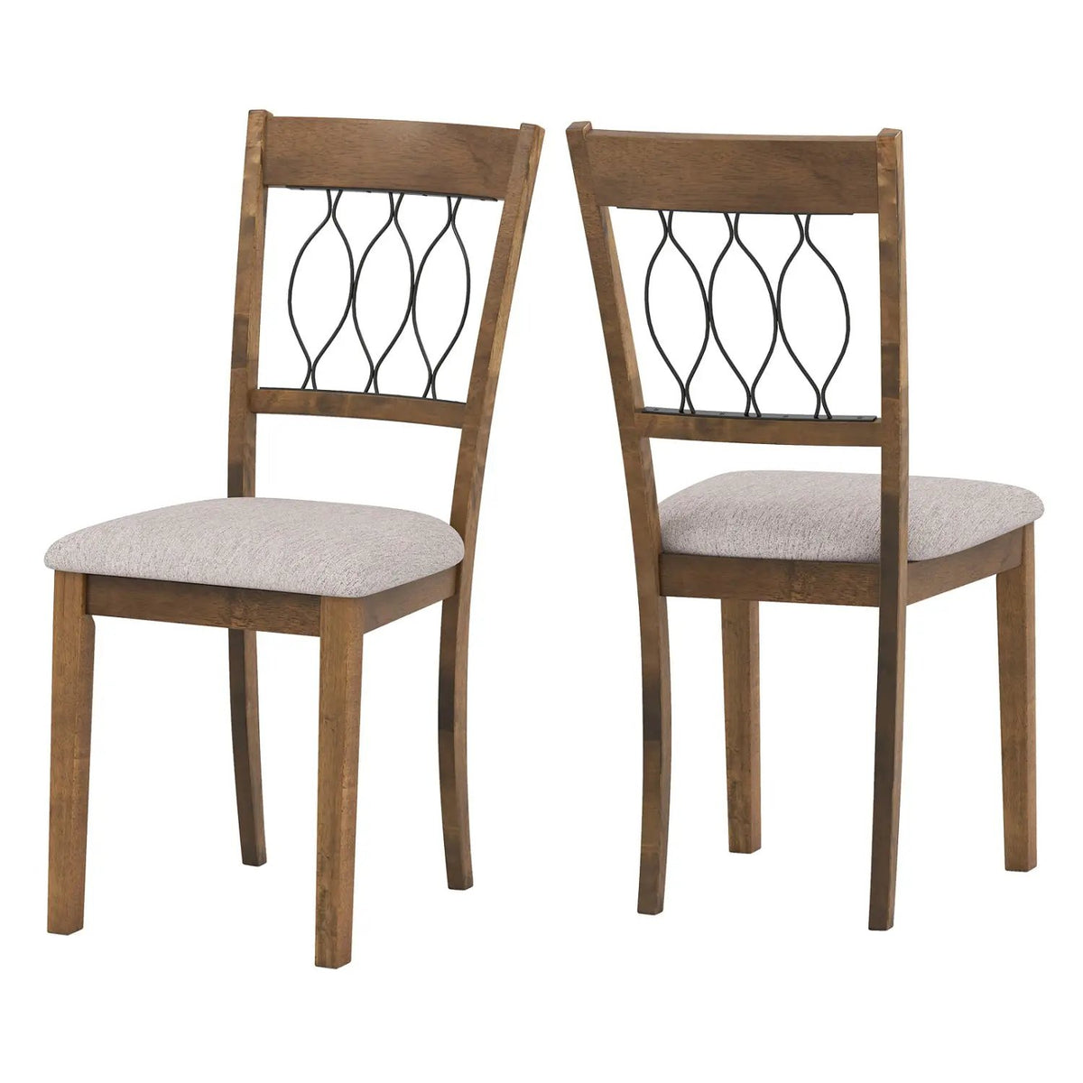 Set of 2 Dining Chair Fabric/Faux Leather Upholstered with Padded Seat by DirectDeals