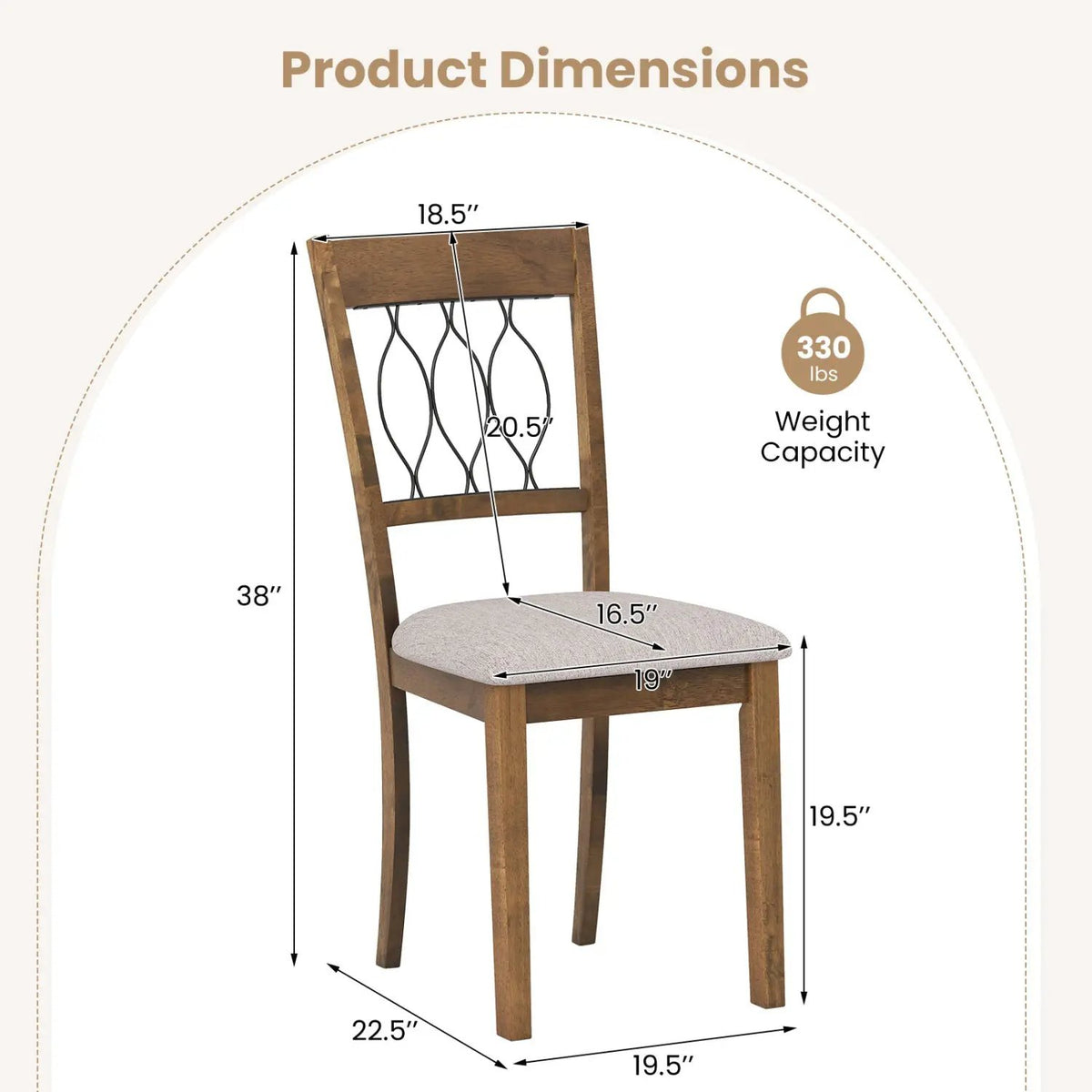 Set of 2 Dining Chair Fabric/Faux Leather Upholstered with Padded Seat by DirectDeals