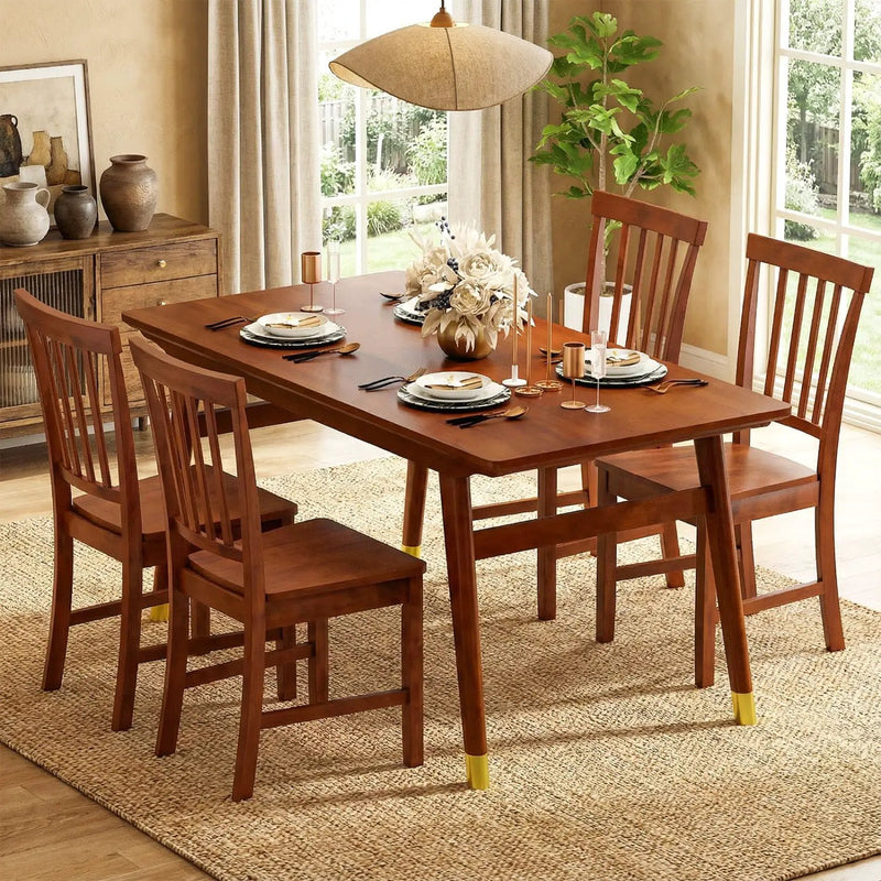 Set of 2 Dining Chairs with Solid Wooden Legs by DirectDeals