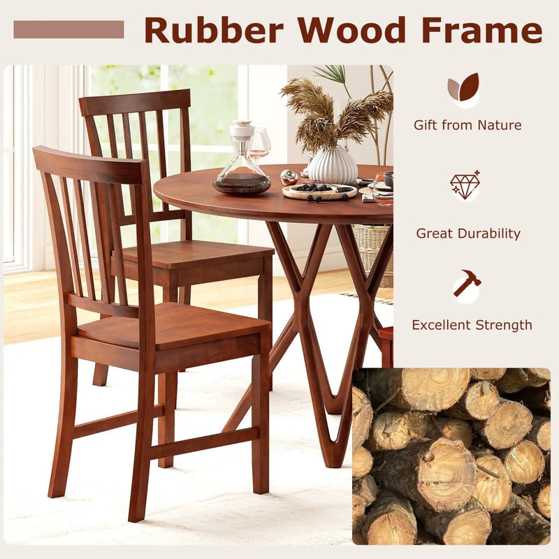 Set of 2 Dining Chairs with Solid Wooden Legs by DirectDeals
