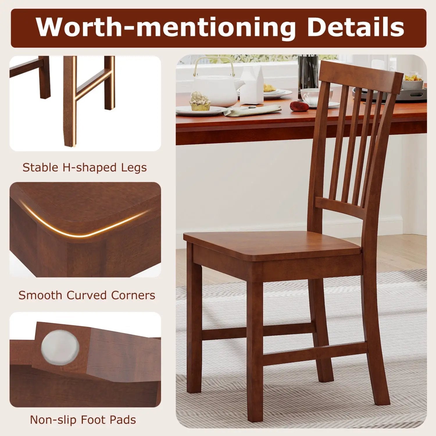 Set of 2 Dining Chairs with Solid Wooden Legs by DirectDeals
