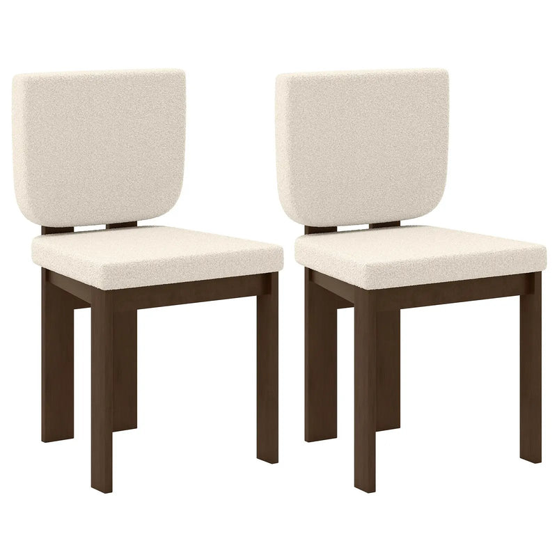 Wooden Dining Chair Set of 2 with Rubber Wood Leg for Home Office Living Room-Brown by DirectDeals