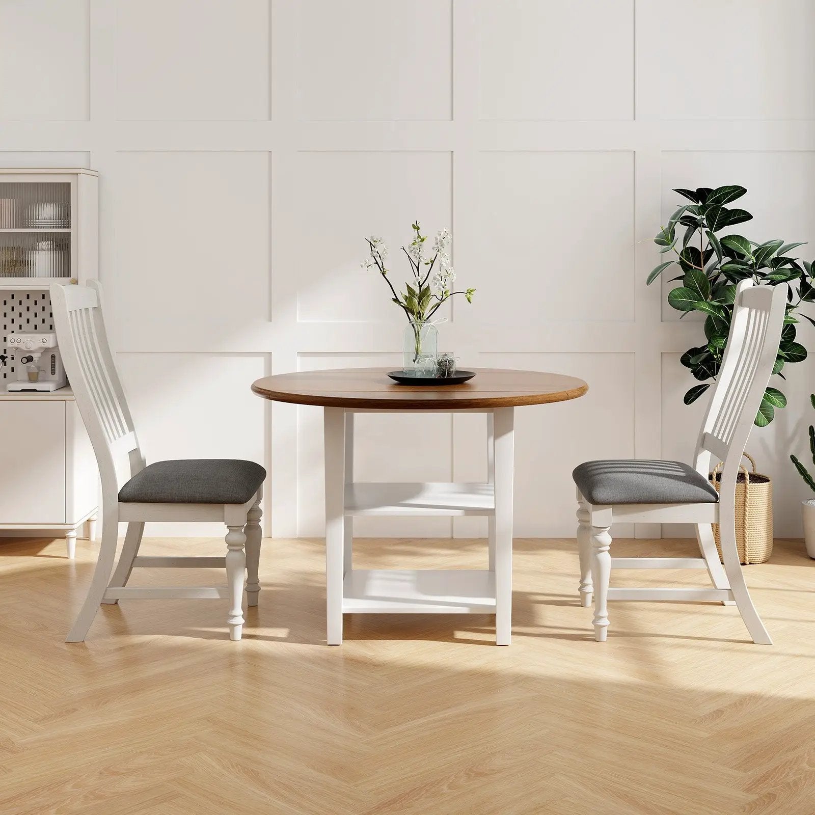 Set of 2 Dining Chairs Kitchen Side Chair with Solid Wood Legs by DirectDeals