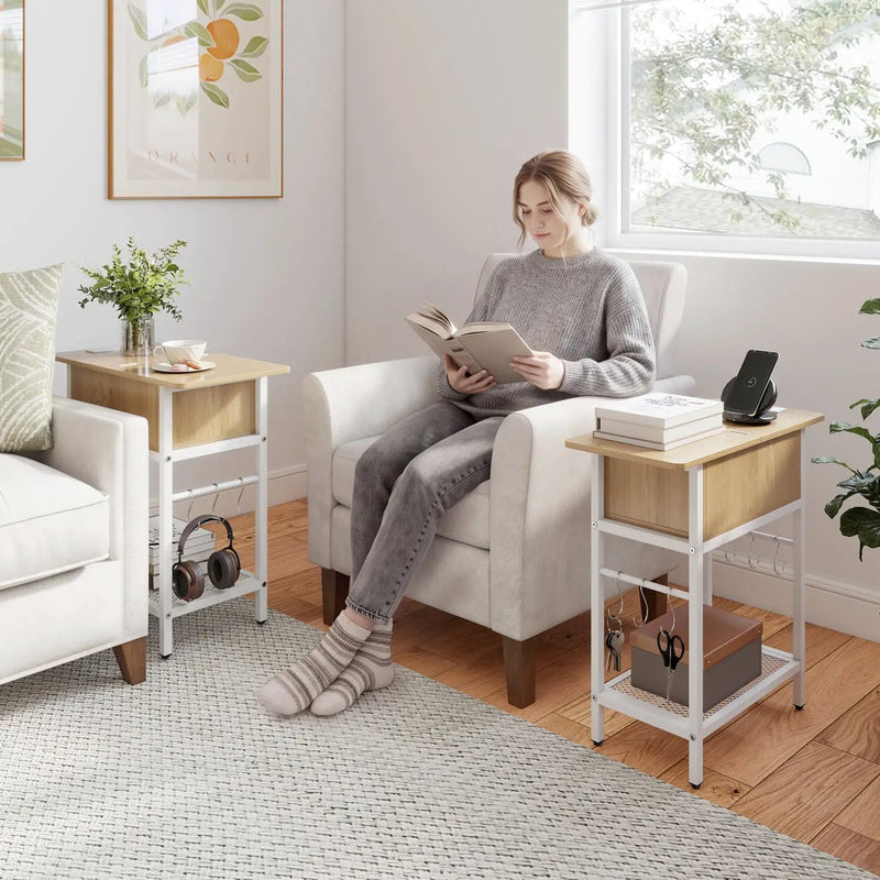 End Table Set with Charging Station & Hidden Compartment by DirectDeals