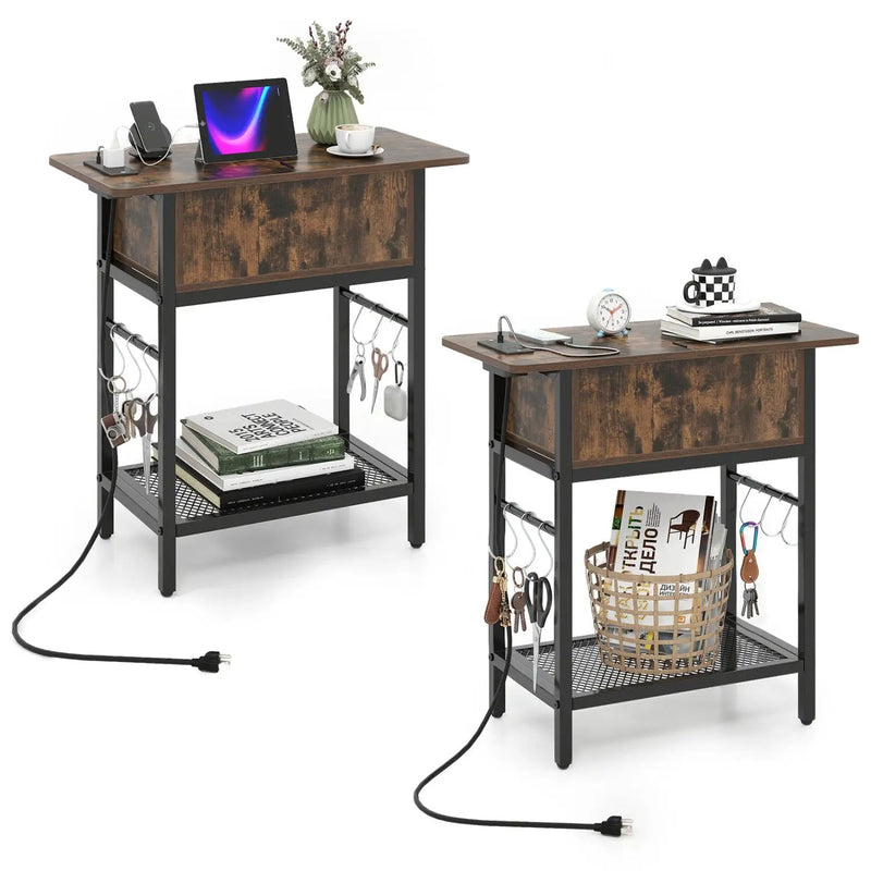 End Table Set with Charging Station & Hidden Compartment by DirectDeals