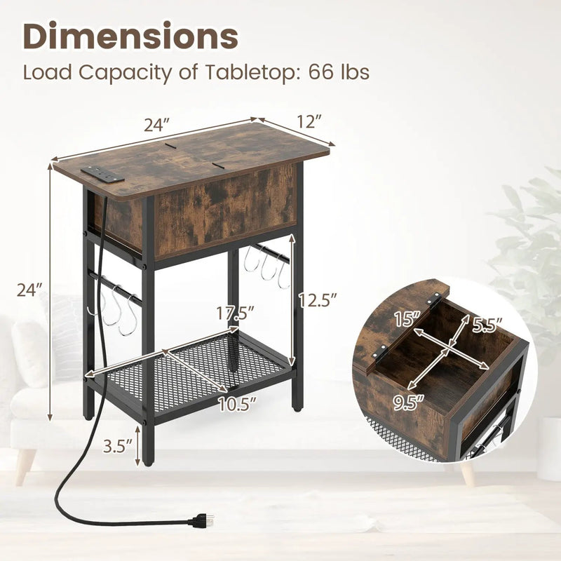 End Table Set with Charging Station & Hidden Compartment by DirectDeals
