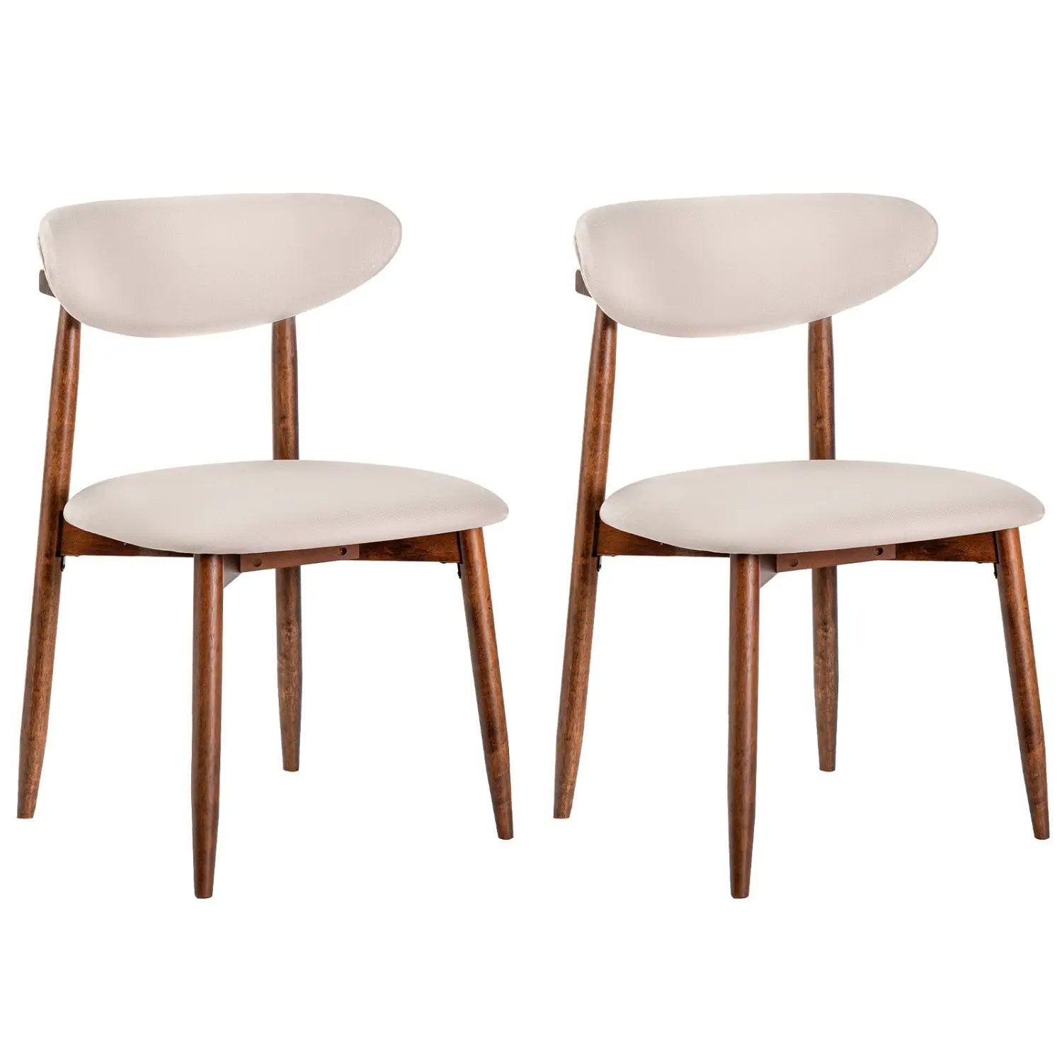 Upholstered Dining Chairs with Curved Back, Set of 2 by DirectDeals