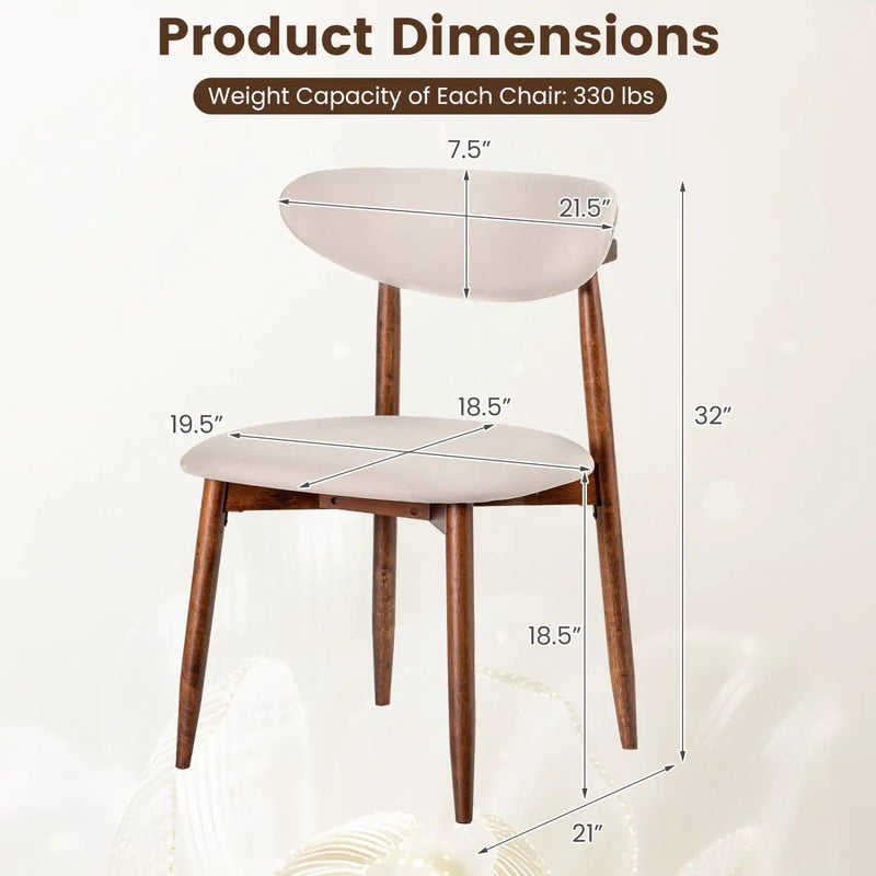Upholstered Dining Chairs with Curved Back, Set of 2 by DirectDeals