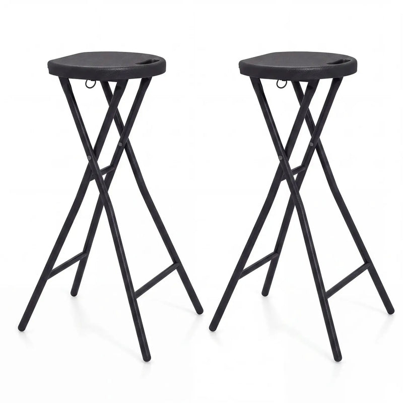 Folding Bar Stool Set of 2 - 27.5" Height with Carry Handle by DirectDeals