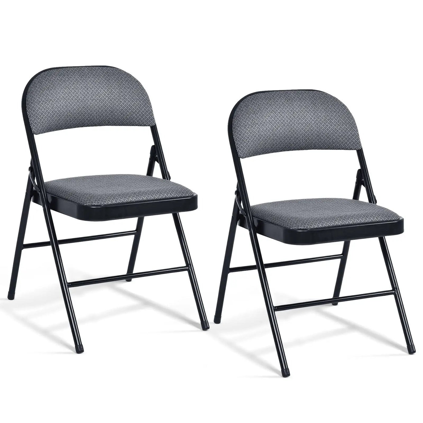 4 Pieces Fabric Upholstered Padded Seat Folding Chairs Seet by DirectDeals