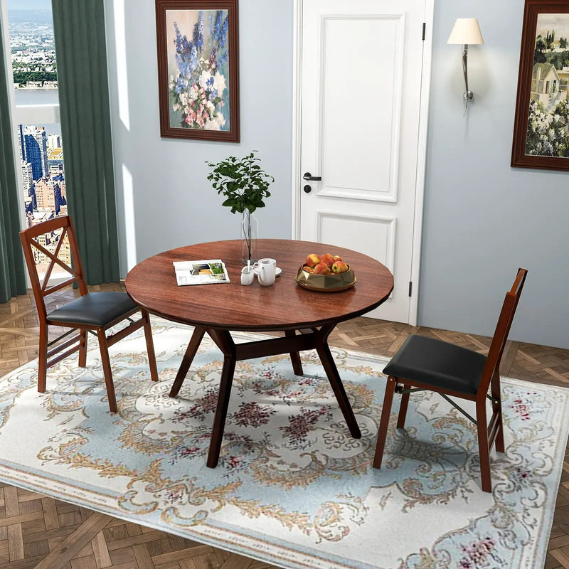 Set of 2 Folding Dining Chairs with 400 LBS Capacity-Brown by DirectDeals