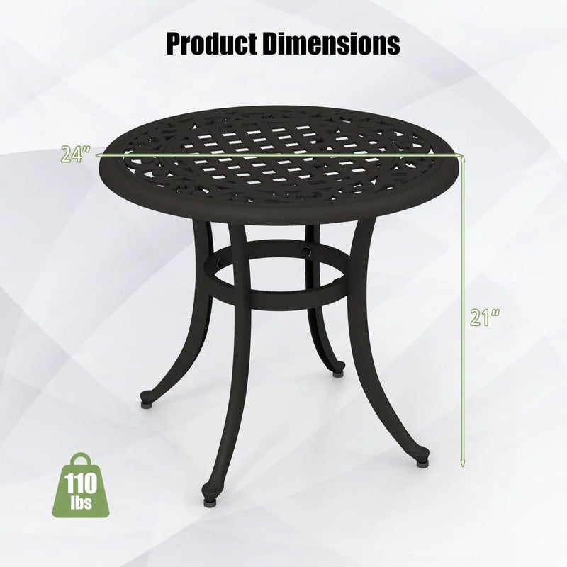 Aluminum Patio Side Tables Set of 2 with Adjustable Feet by DirectDeals