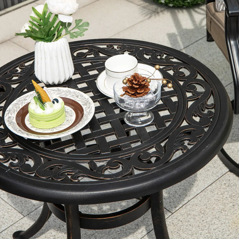 Aluminum Patio Side Tables Set of 2 with Adjustable Feet by DirectDeals