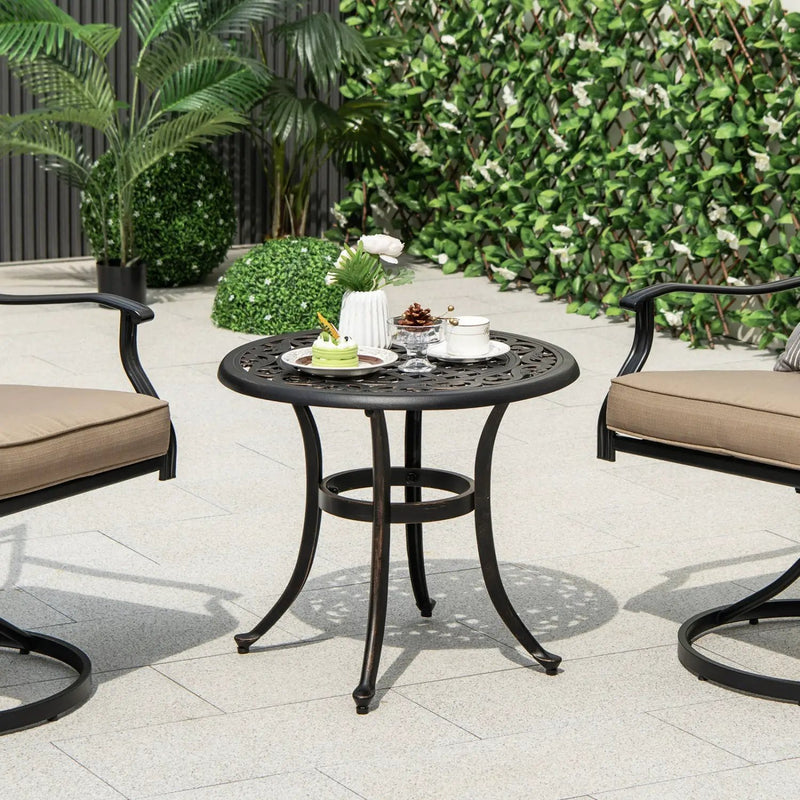 Aluminum Patio Side Tables Set of 2 with Adjustable Feet by DirectDeals