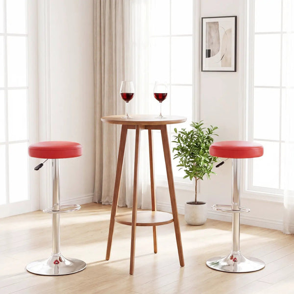 Height Adjustable Swivel Bar Stool Set of 2 - Red, photo 2 of 8