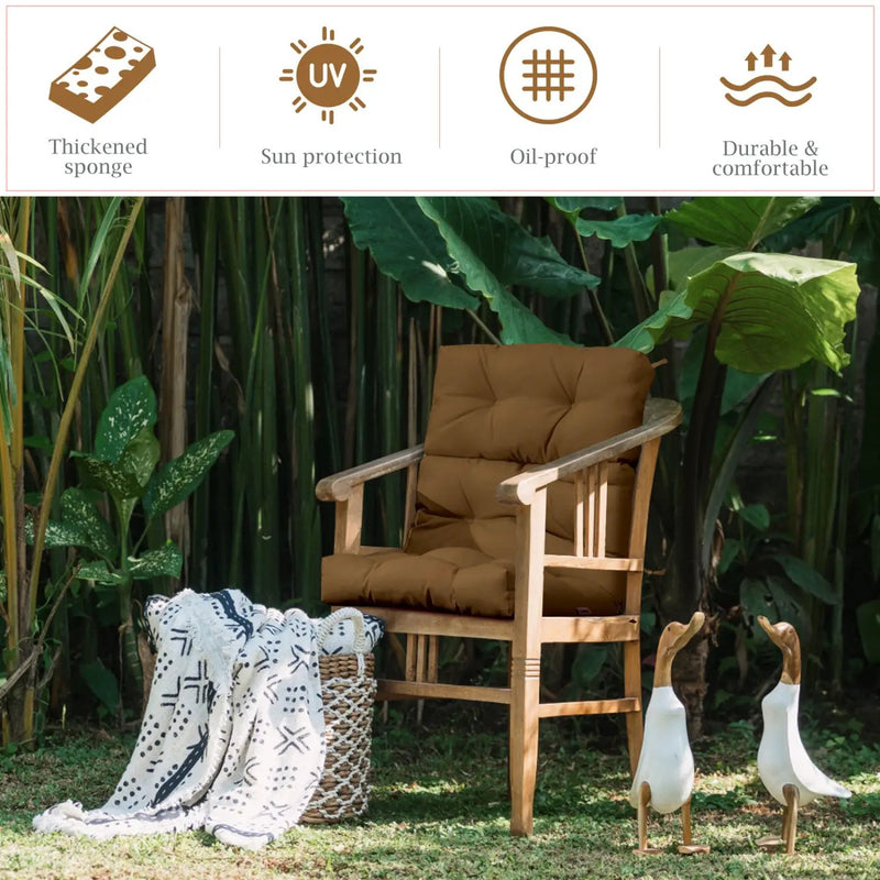 High Back Chair Cushion Set with Adjustable Height (2-Pack) by DirectDeals