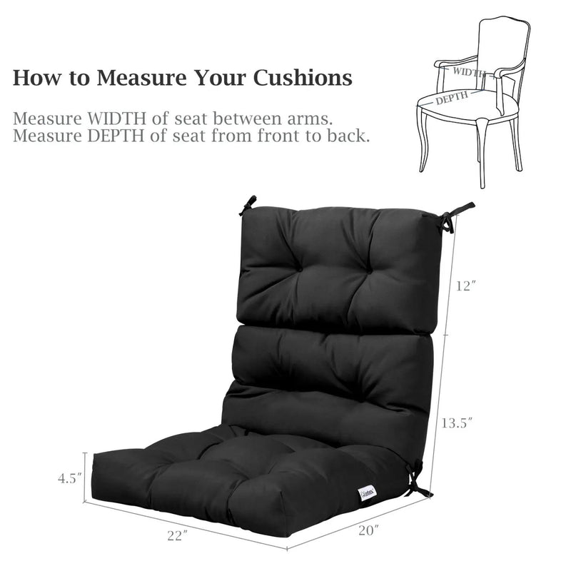 High Back Chair Cushion Set with Adjustable Height (2-Pack) by DirectDeals
