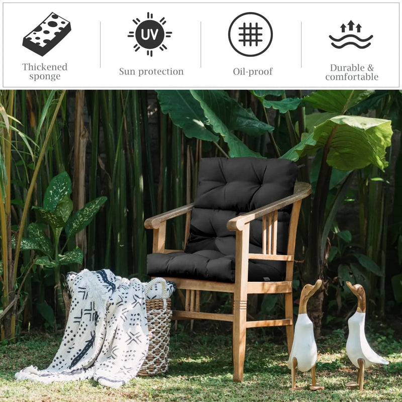 High Back Chair Cushion Set with Adjustable Height (2-Pack) by DirectDeals