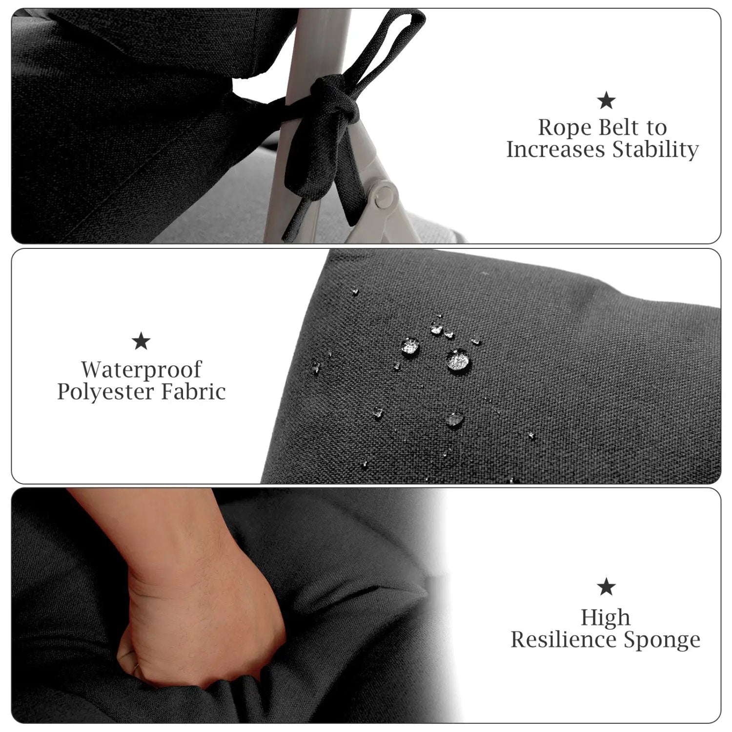 High Back Chair Cushion Set with Adjustable Height (2-Pack) by DirectDeals