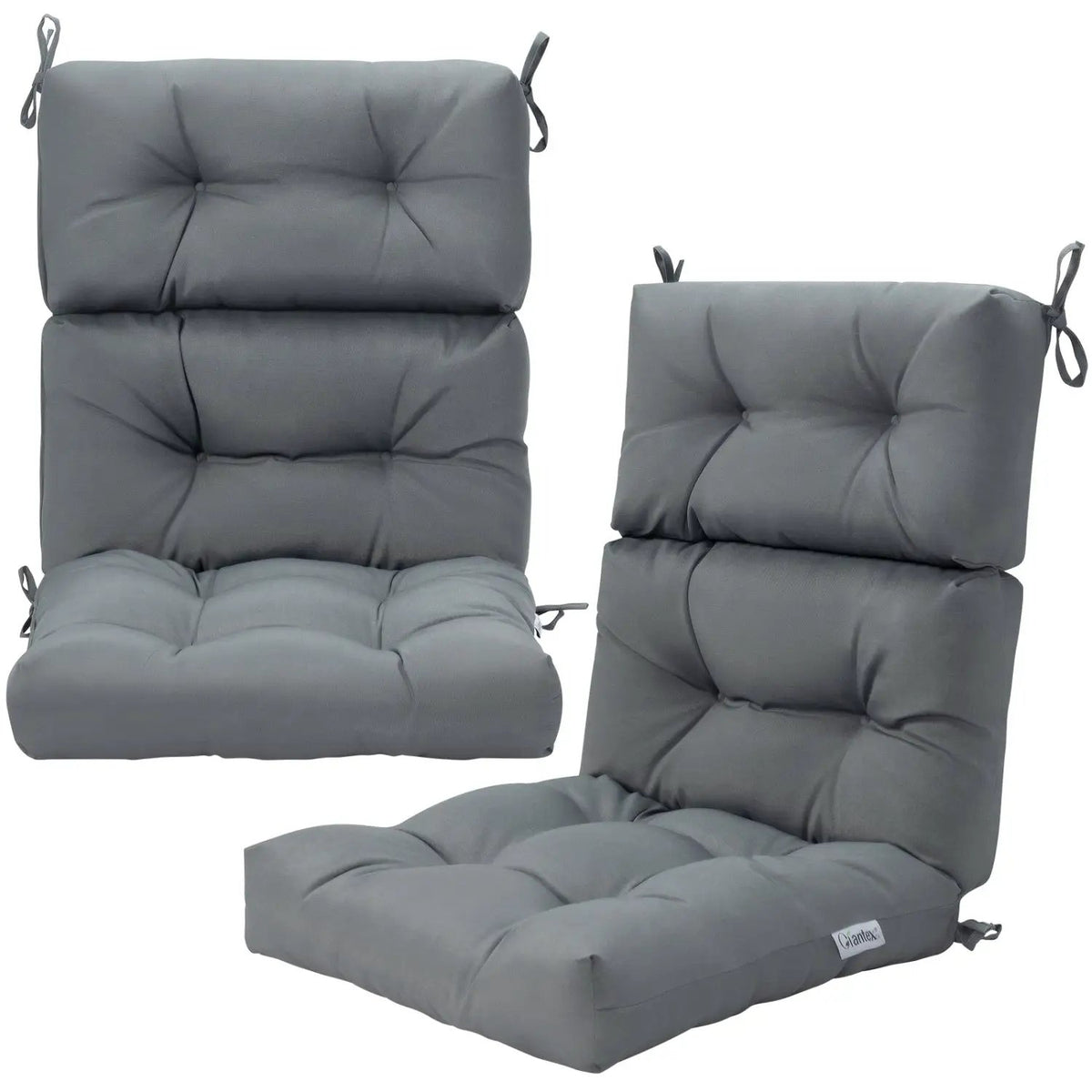 High Back Chair Cushion Set with Adjustable Height (2-Pack) by DirectDeals