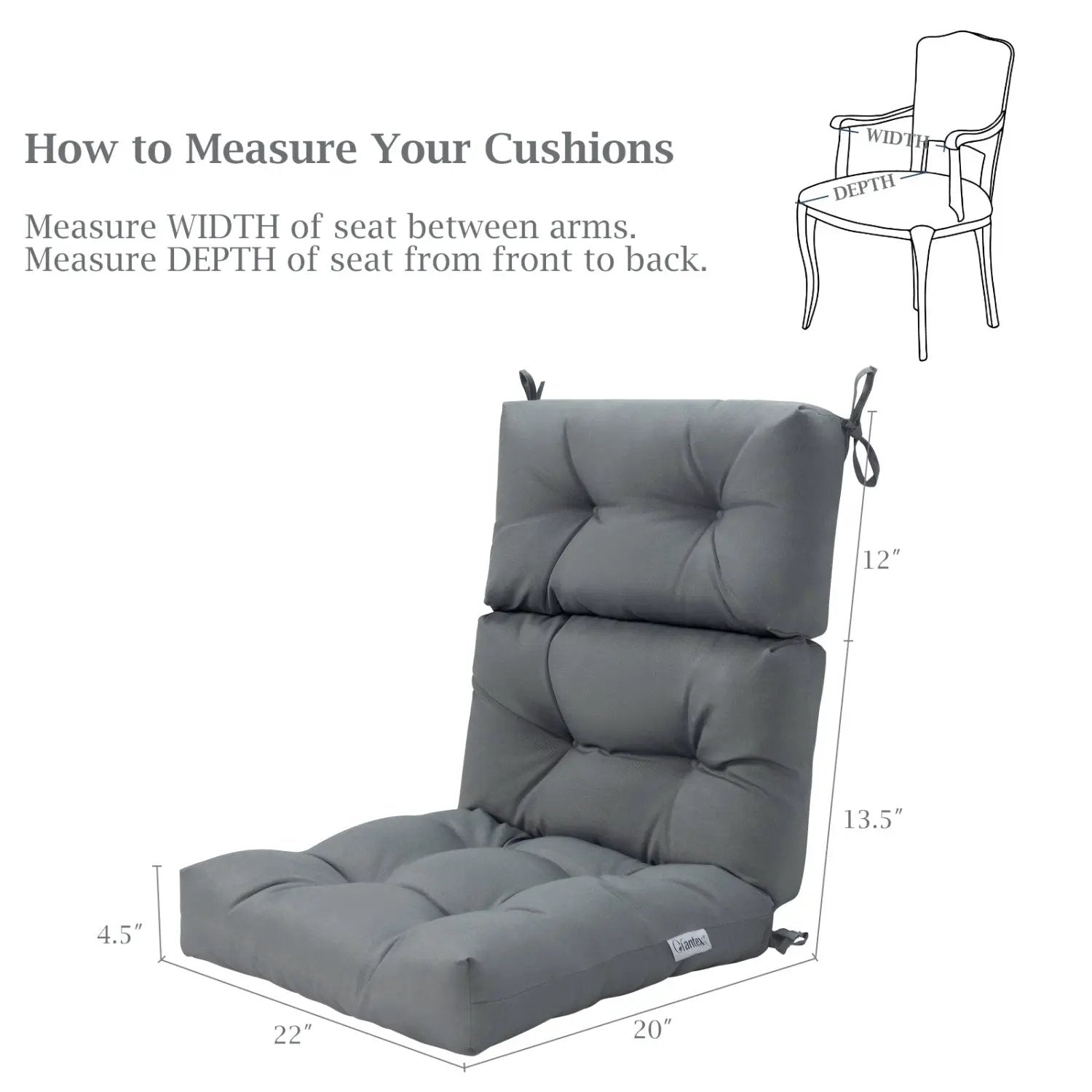High Back Chair Cushion Set with Adjustable Height (2-Pack) by DirectDeals