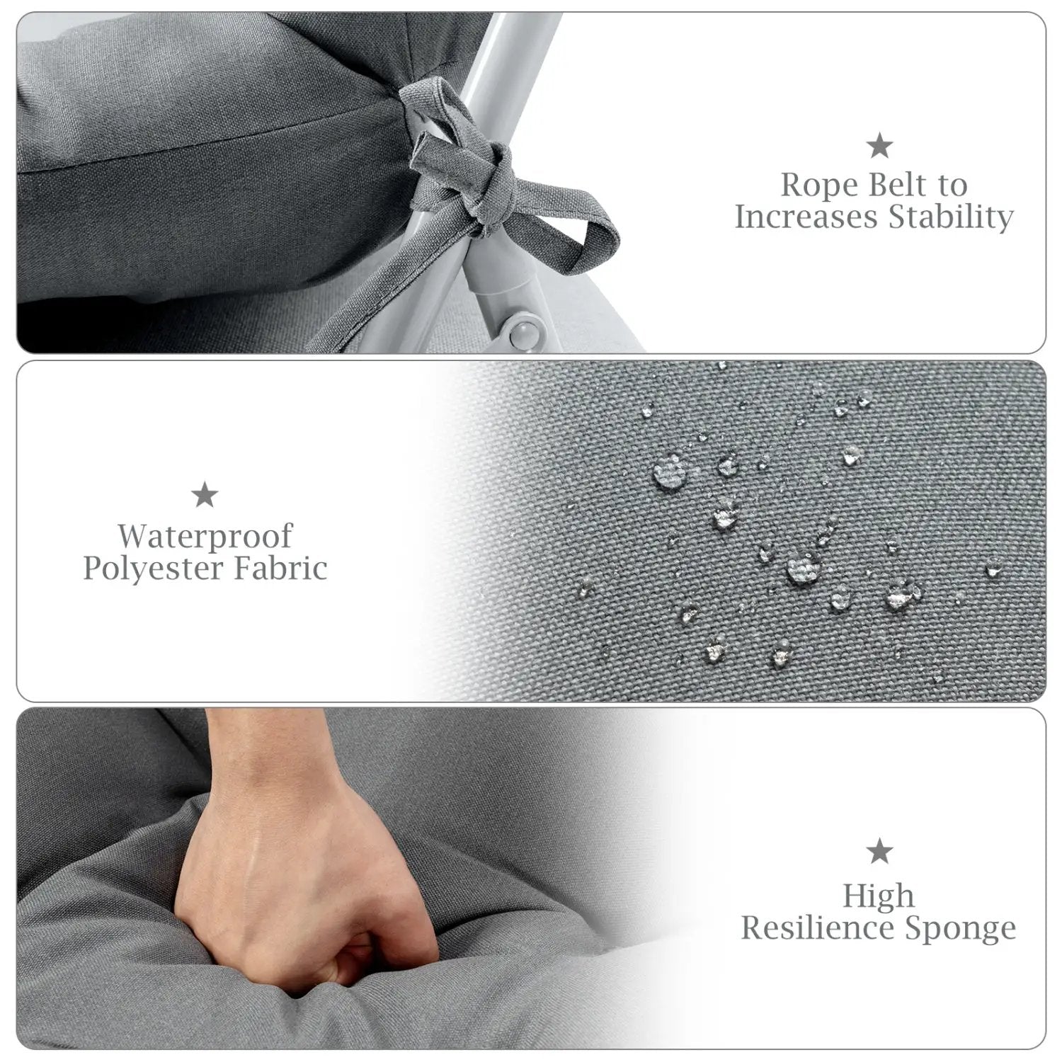 High Back Chair Cushion Set with Adjustable Height (2-Pack) by DirectDeals