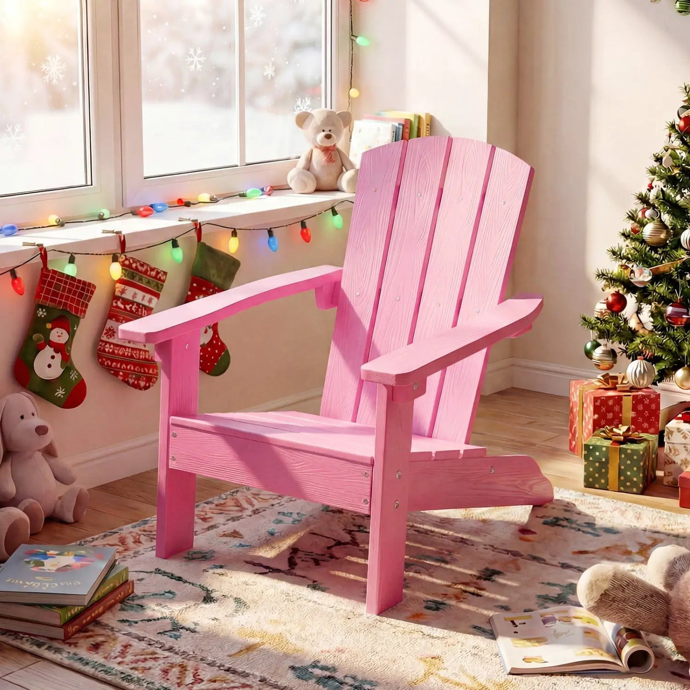 Set of 2 Kid's Adirondack Chair with with High Backrest and Armrests by DirectDeals