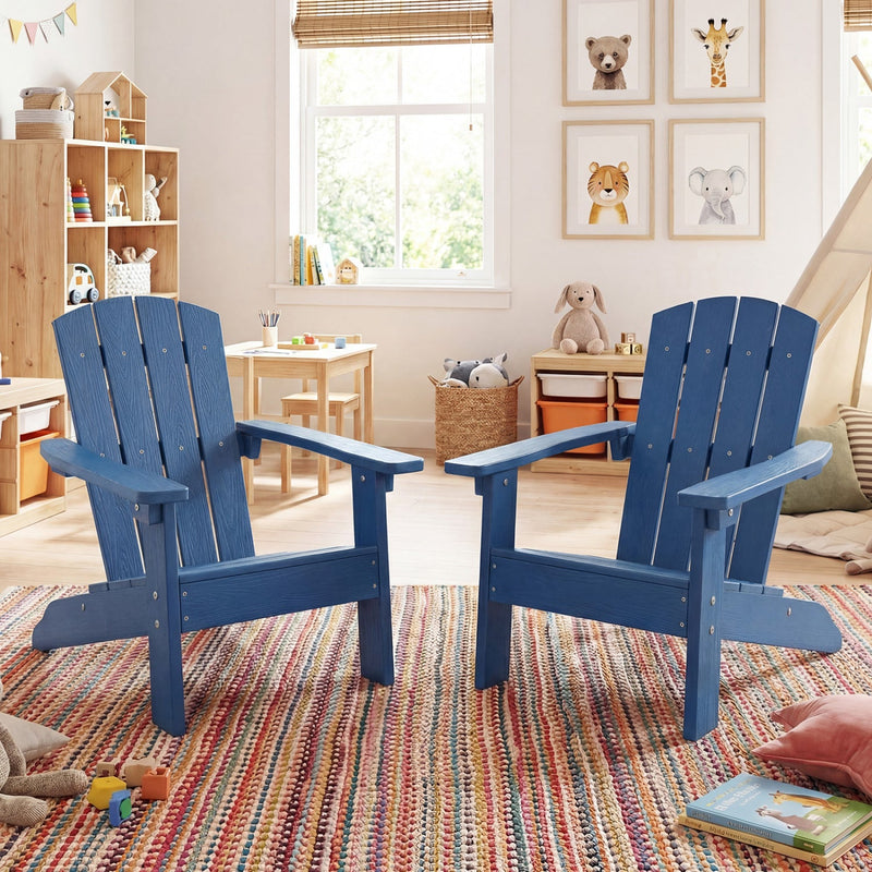 Set of 2 Kid's Adirondack Chair with with High Backrest and Armrests by DirectDeals