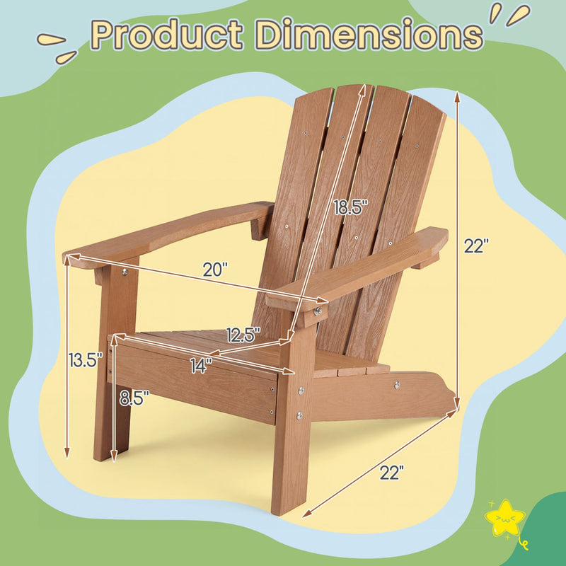 Set of 2 Kid's Adirondack Chair with with High Backrest and Armrests by DirectDeals