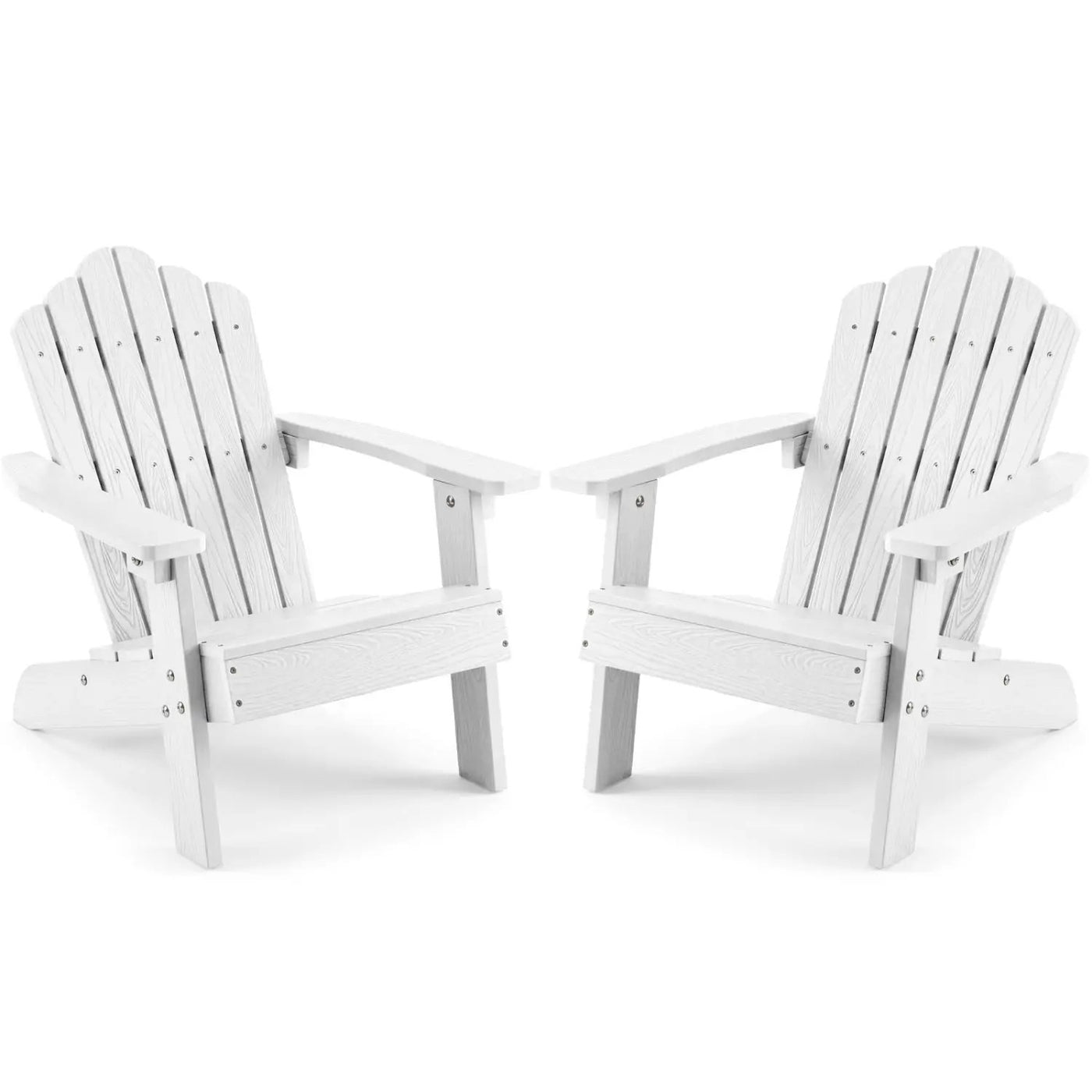 Set of 2 Kids Adirondack Chairs All-weather Outdoor Chairs for Children with Tilted High Backrest by DirectDeals
