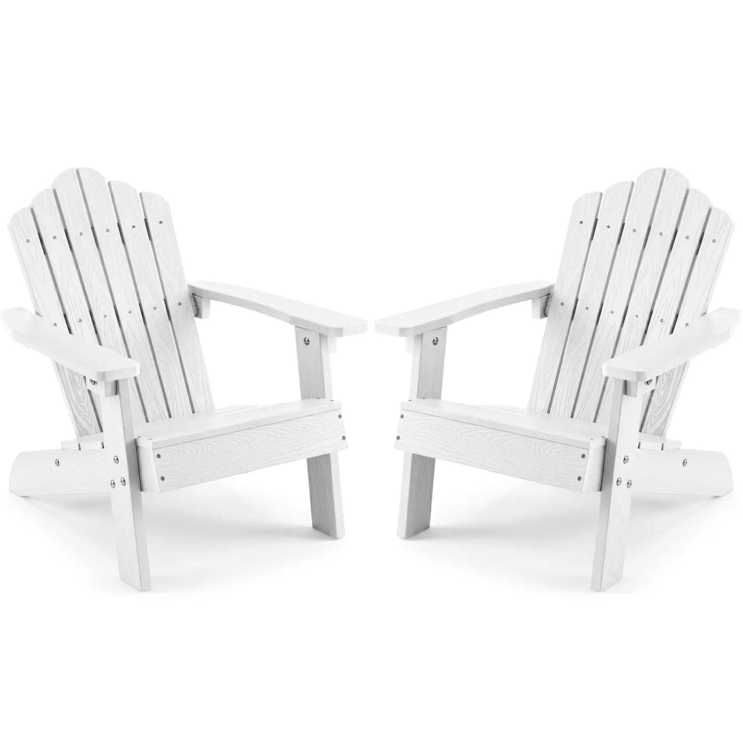 Set of 2 Kids Adirondack Chairs All-weather Outdoor Chairs for Children with Tilted High Backrest by DirectDeals