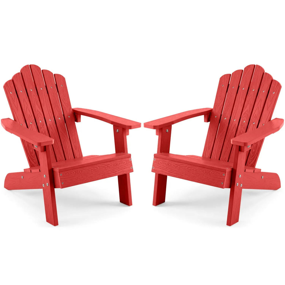 Set of 2 Kids Adirondack Chairs All-weather Outdoor Chairs for Children with Tilted High Backrest by DirectDeals