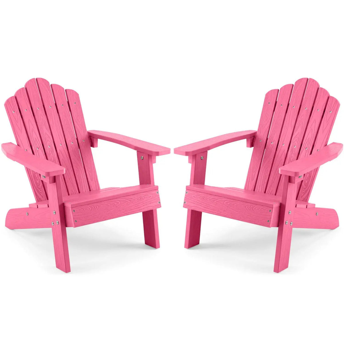 Set of 2 Kids Adirondack Chairs All-weather Outdoor Chairs for Children with Tilted High Backrest by DirectDeals