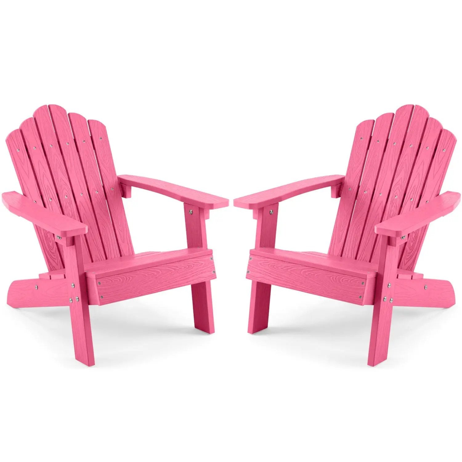 Set of 2 Kids Adirondack Chairs All-weather Outdoor Chairs for Children with Tilted High Backrest by DirectDeals
