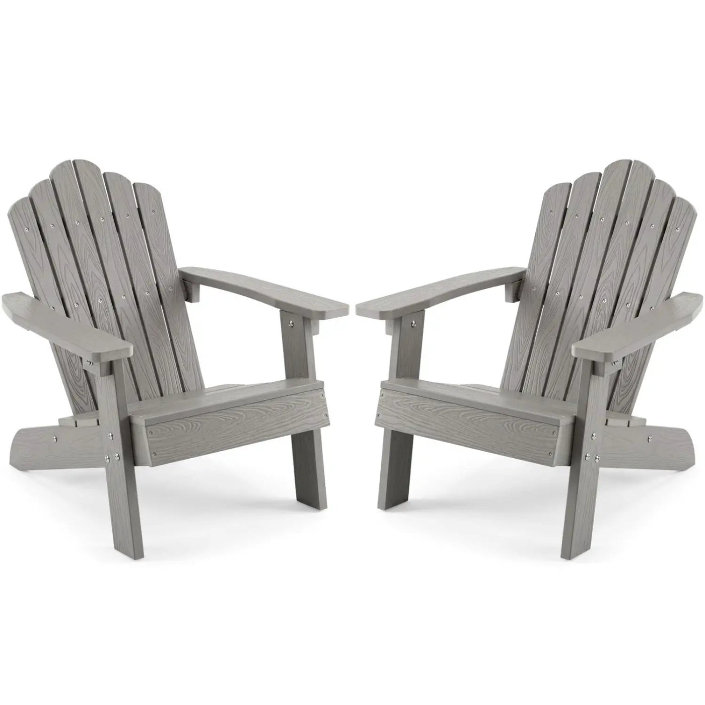 Set of 2 Kids Adirondack Chairs All-weather Outdoor Chairs for Children with Tilted High Backrest by DirectDeals