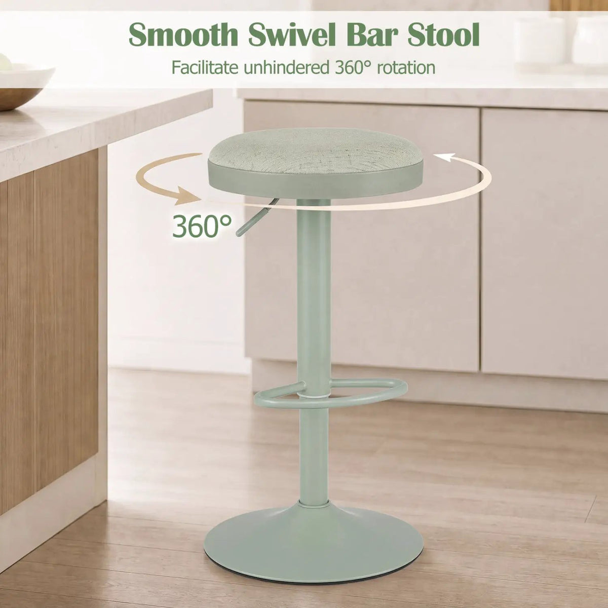 Adjustable Bar Stools Set of 2 with Padded Seat by DirectDeals