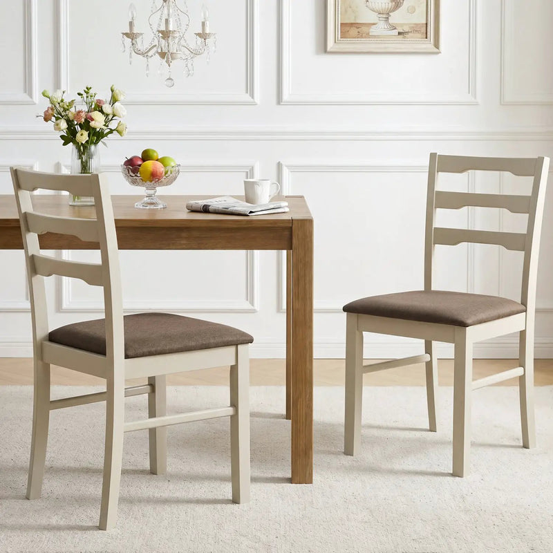 Upholstered Dining Chairs Set of 2 with Wood Frame by DirectDeals