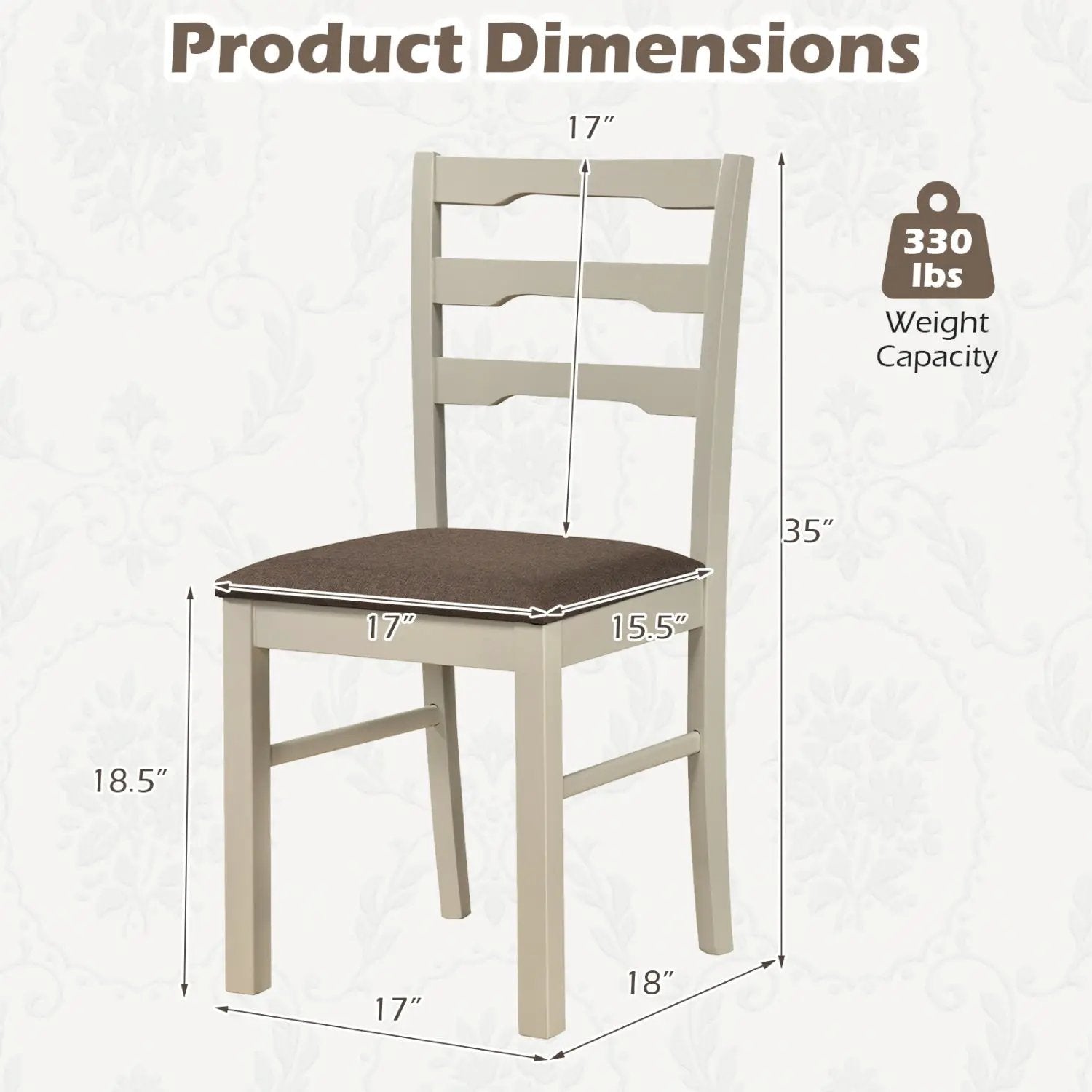 Upholstered Dining Chairs Set of 2 with Wood Frame by DirectDeals