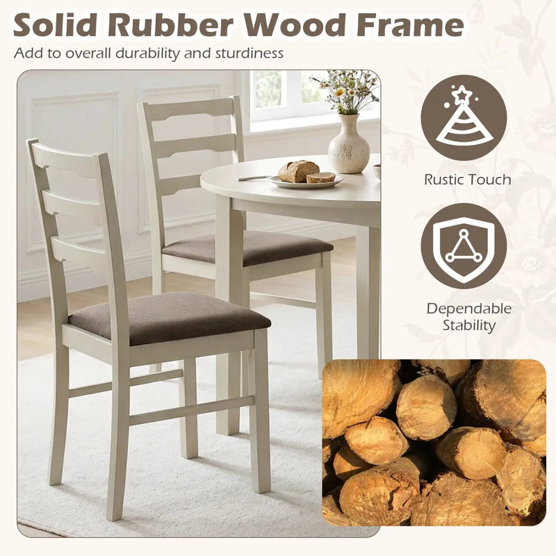 Upholstered Dining Chairs Set of 2 with Wood Frame by DirectDeals