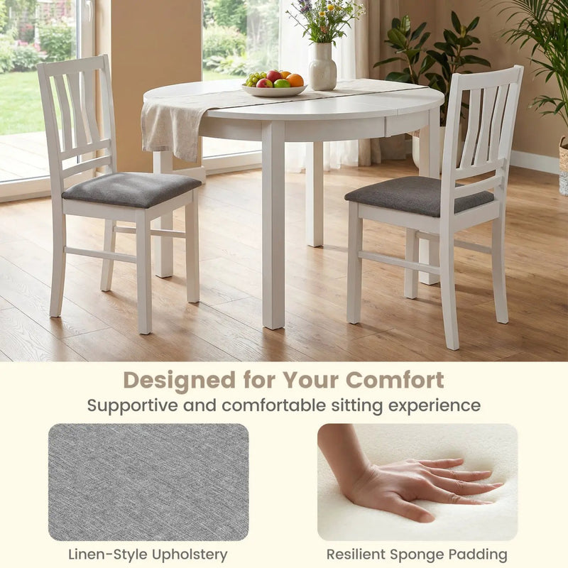 Upholstered Dining Chairs Set of 2 with Wood Frame by DirectDeals