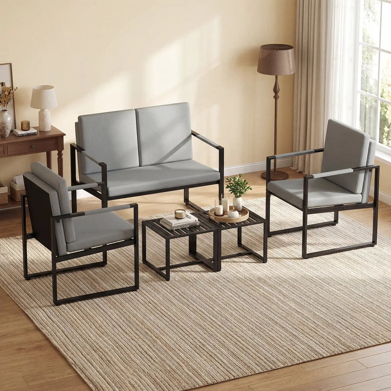 Set of 2 Mid Century Modern Single Sofa Chairs with Cushions by DirectDeals