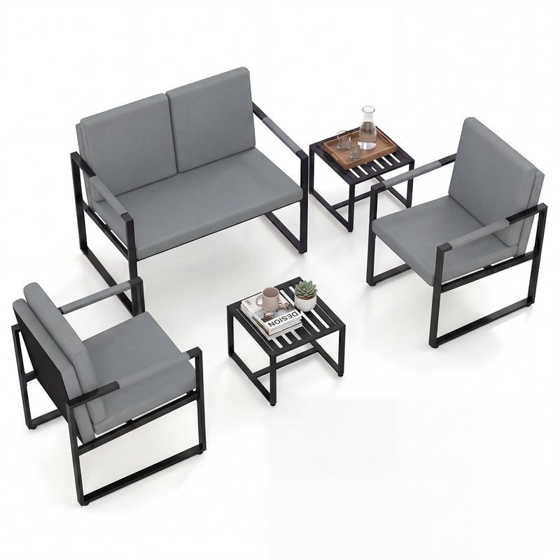 Set of 2 Mid Century Modern Single Sofa Chairs with Cushions by DirectDeals