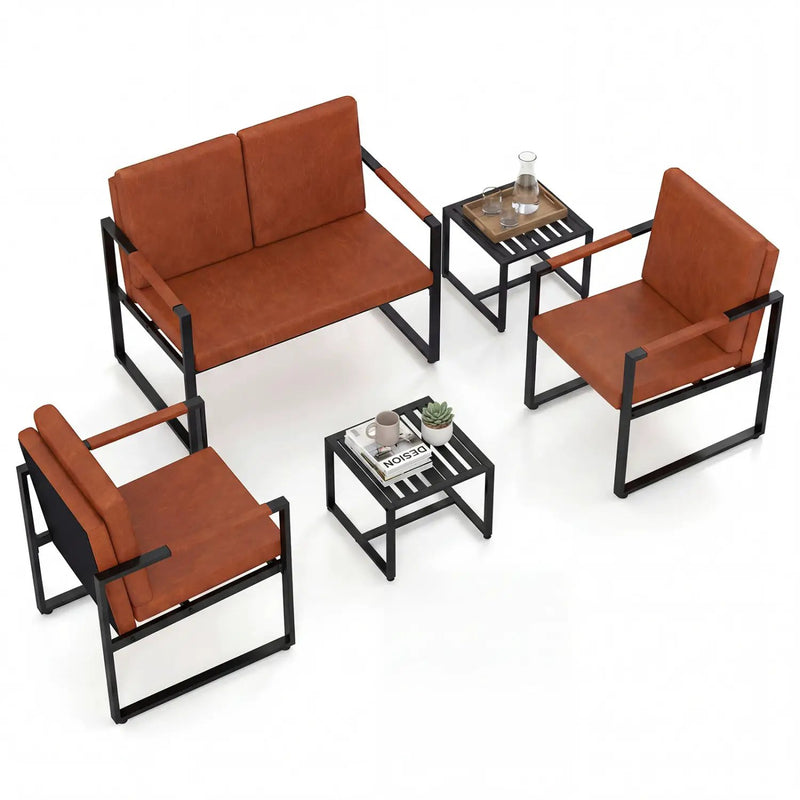 Set of 2 Mid Century Modern Single Sofa Chairs with Cushions by DirectDeals